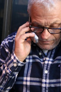 man talking on cell phone