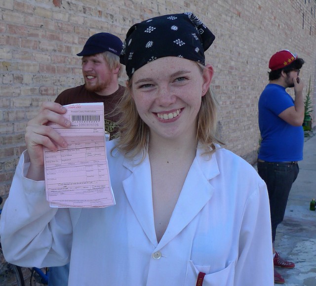 young lady with a traffic ticket