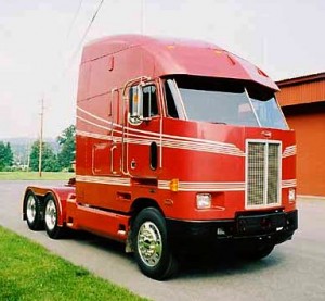 1992 cabover Peterbilt football